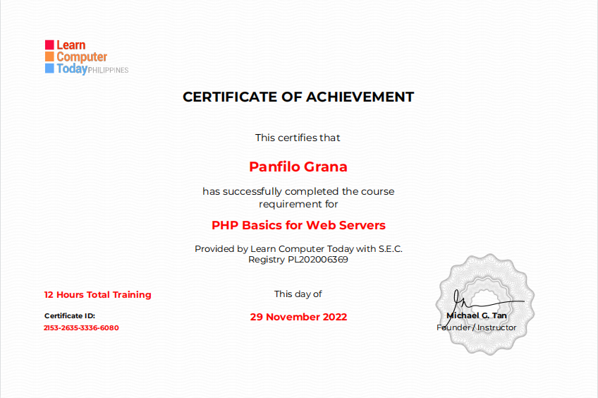 certificate