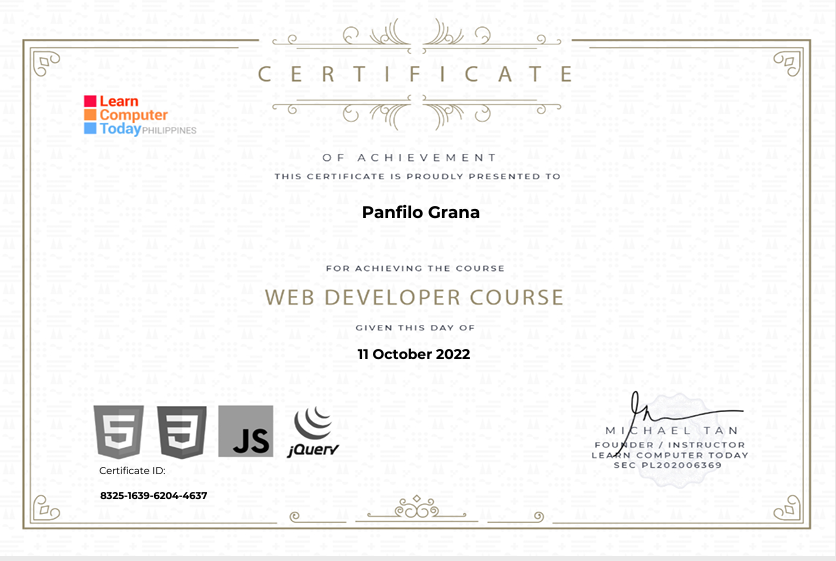 certificate